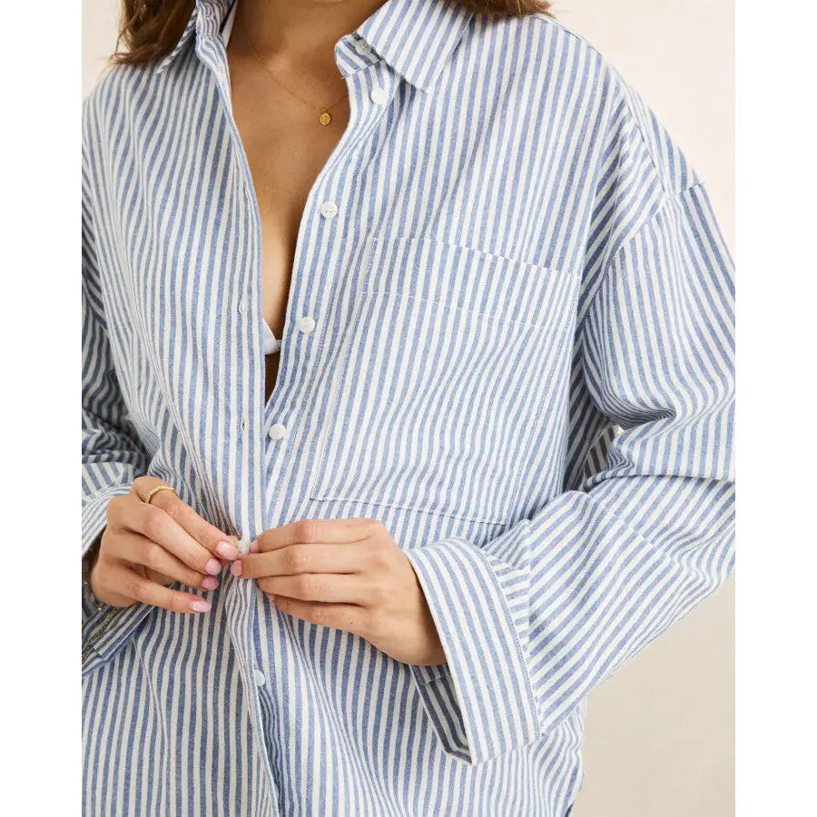 Rhythm Vista Stripe Oversized Shirt