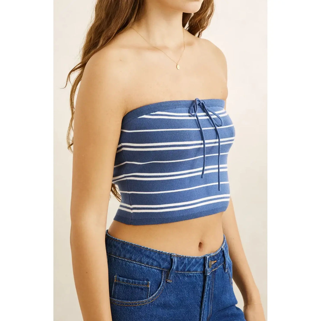 Rhythm Vista Stripe Strapless Knit Top