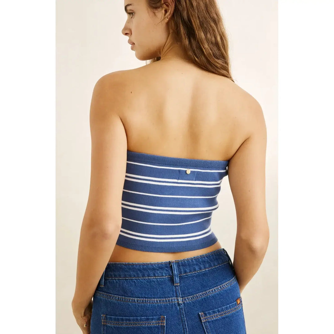 Rhythm Vista Stripe Strapless Knit Top