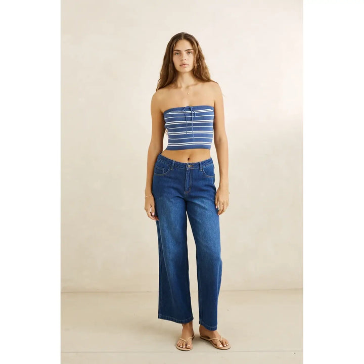 Rhythm Vista Stripe Strapless Knit Top