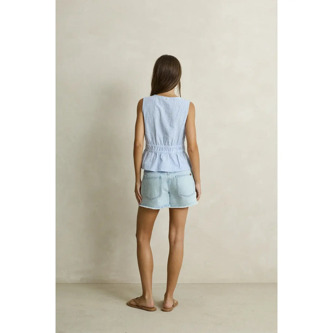 Rhythm Vista Stripe Tie Front Top