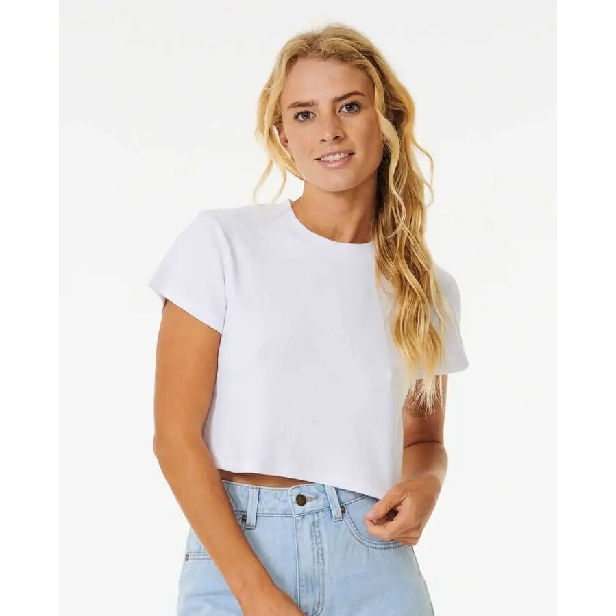 Rip Curl Classic Ribbed T-Shirt Optical White S 