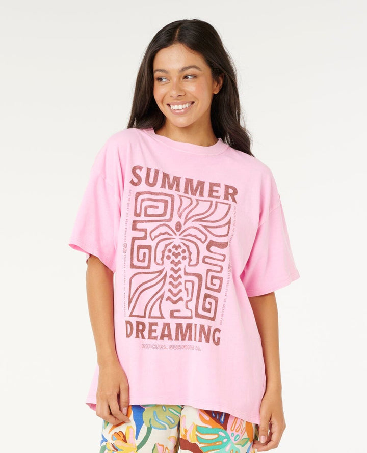 Rip Curl Dreaming Heritage T-Shirt Pastel Pink S 