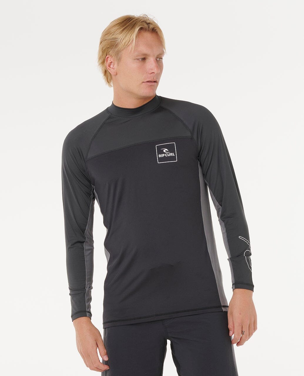 Rip Curl Drive UPF50 Long Sleeve Rash Vest Black S 