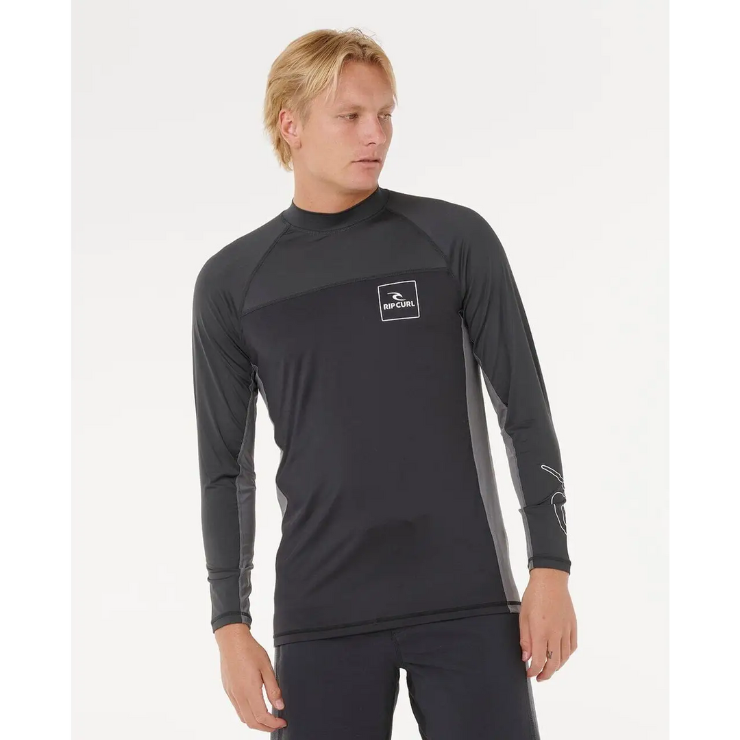 Rip Curl Drive UPF50 Long Sleeve Rash Vest Black S 