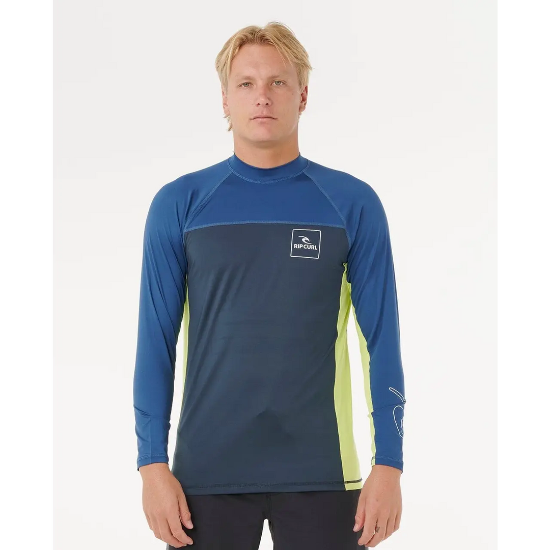 Rip Curl Drive UPF50 Long Sleeve Rash Vest Bluefin S 