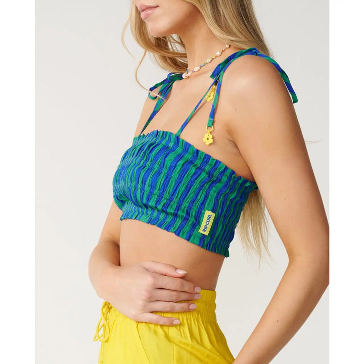 Rip Curl Farm Rio Bliss Stripe Shirred Bandeau