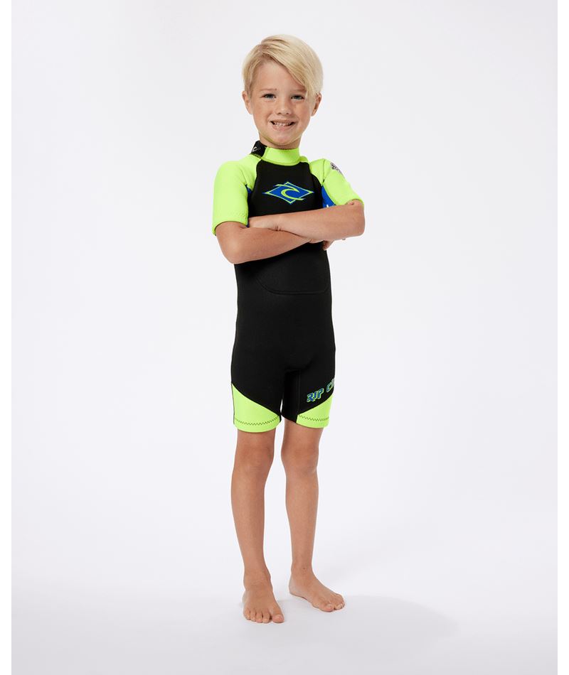 Rip Curl Groms Omega Back Zip Springsuit Wetsuit Lemon 2Y 