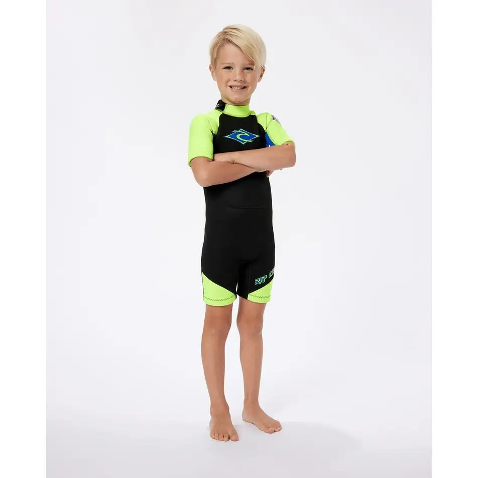 Rip Curl Groms Omega Back Zip Springsuit Wetsuit Lemon 2Y 