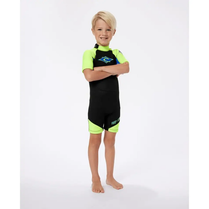 Rip Curl Groms Omega Back Zip Springsuit Wetsuit Lemon 2Y 