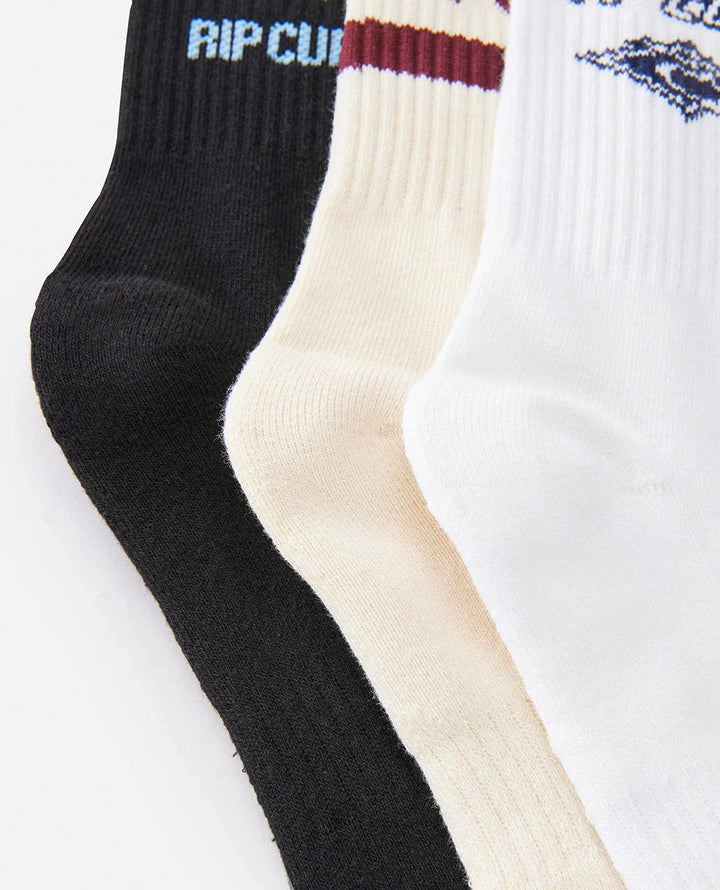 Rip Curl Logo Crew Socks 3 Pack 