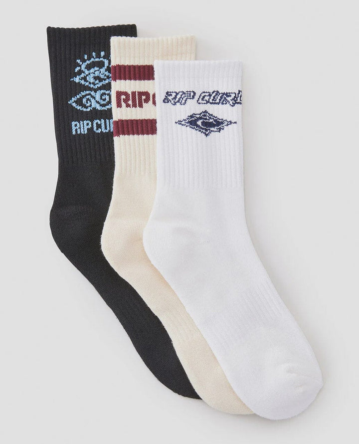 Rip Curl Logo Crew Socks 3 Pack 