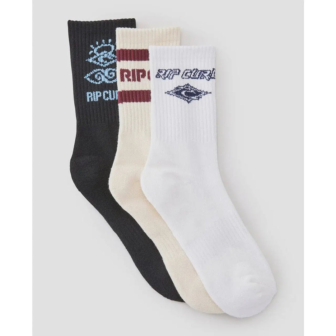 Rip Curl Logo Crew Socks 3 Pack 
