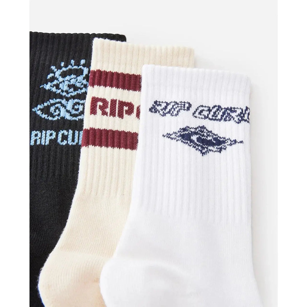 Rip Curl Logo Crew Socks 3 Pack 