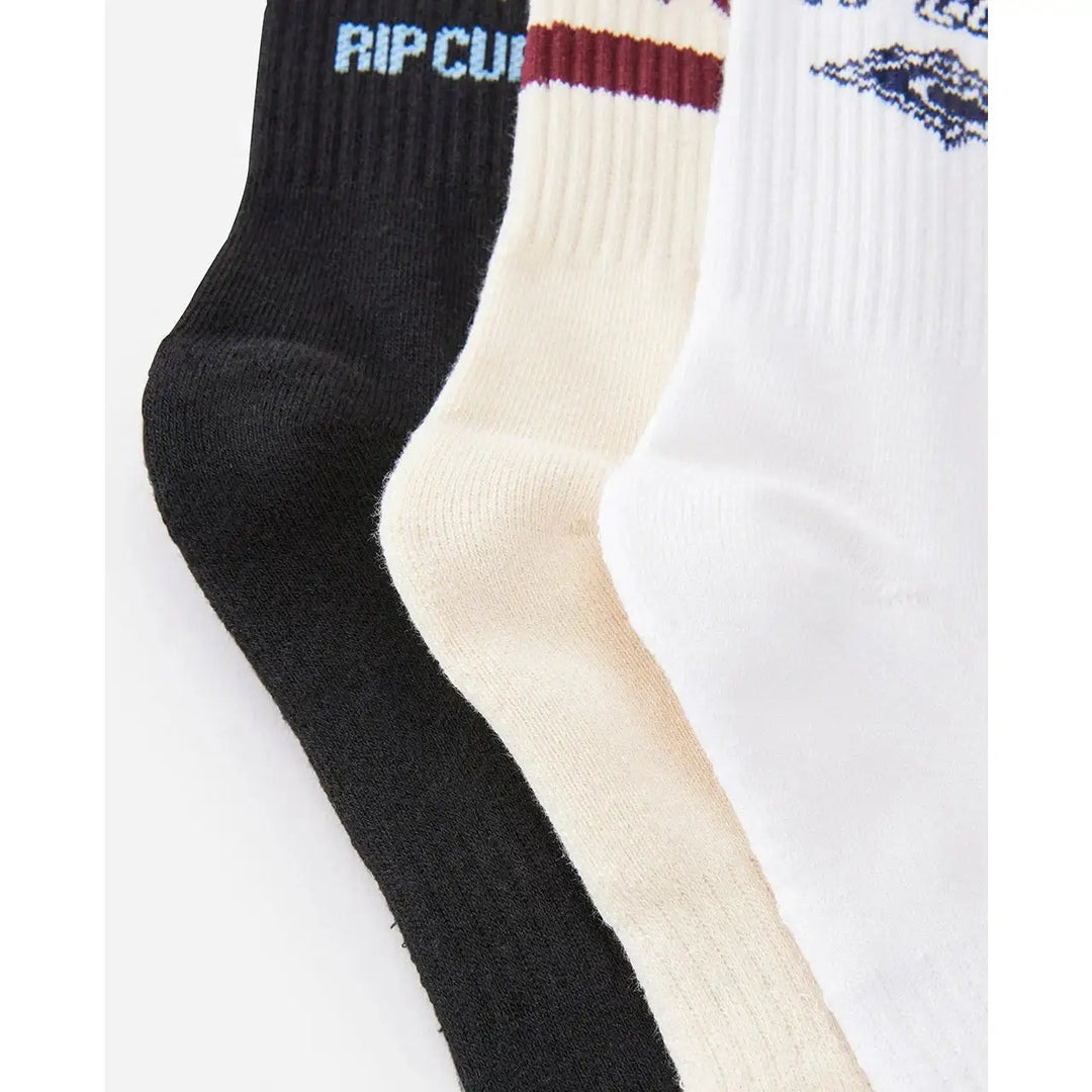 Rip Curl Logo Crew Socks 3 Pack 
