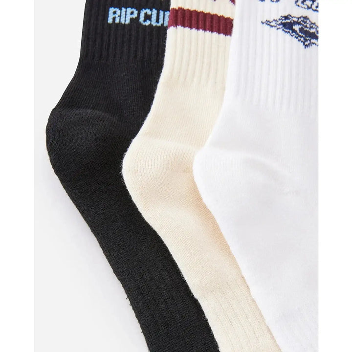 Rip Curl Logo Crew Socks 3 Pack 
