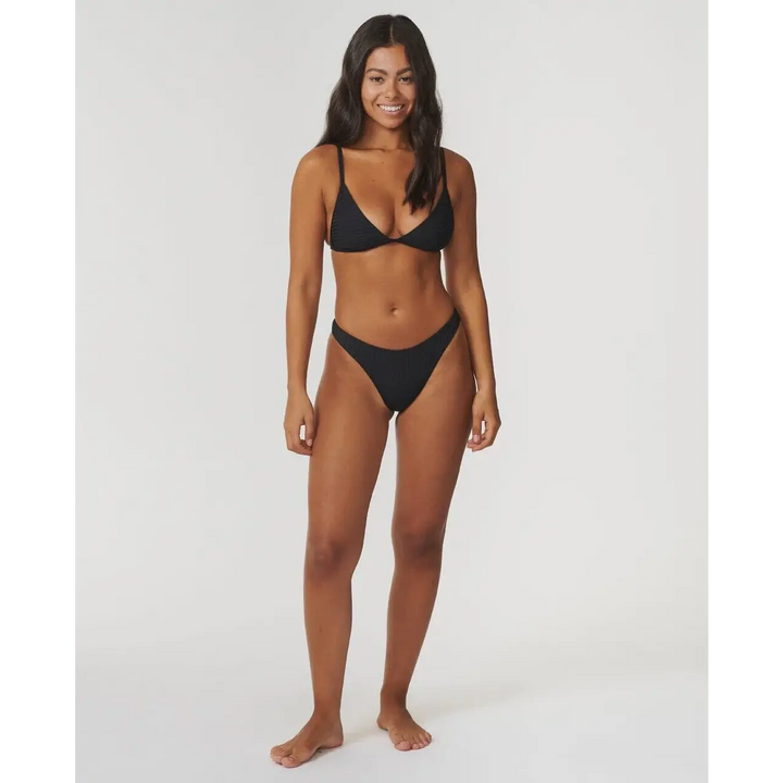 Rip Curl Premium Surf Banded Fixed Tri Hi Leg Skimpy Bikini 