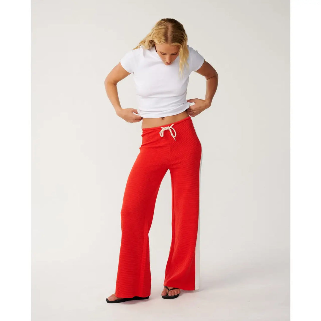 Rip Curl Retro Swell Wide Leg Pants - Red / S