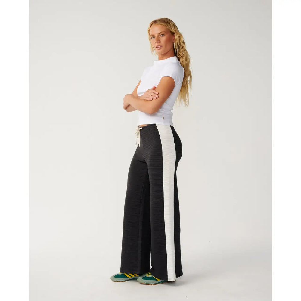 Rip Curl Retro Swell Wide Leg Pants - Washed Black / S
