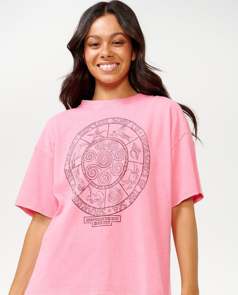 Rip Curl Souvenirs Heritage T-Shirt Mid Pink XL 