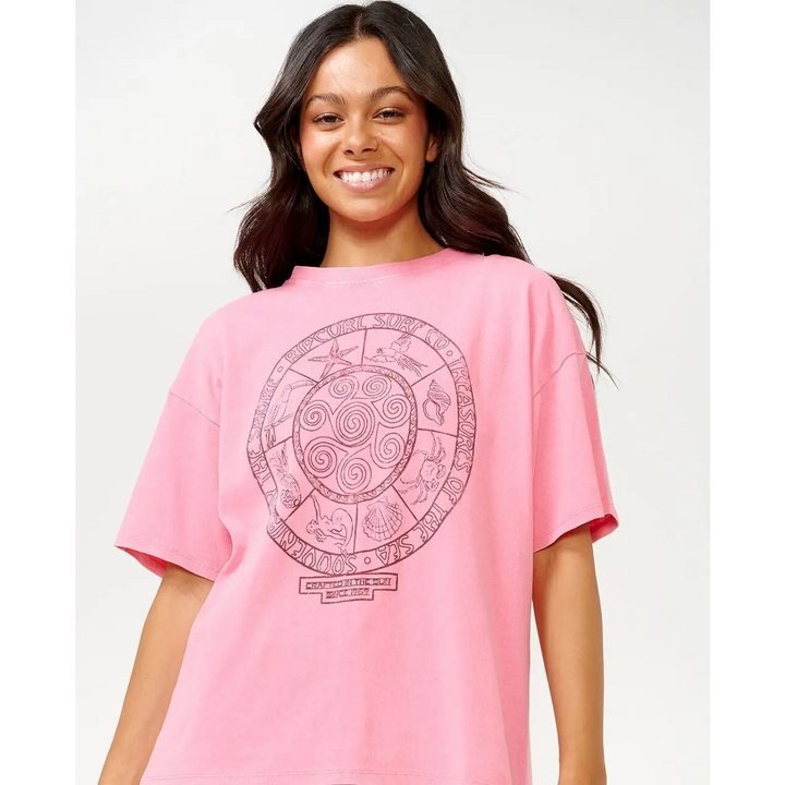 Rip Curl Souvenirs Heritage T-Shirt Mid Pink XL 