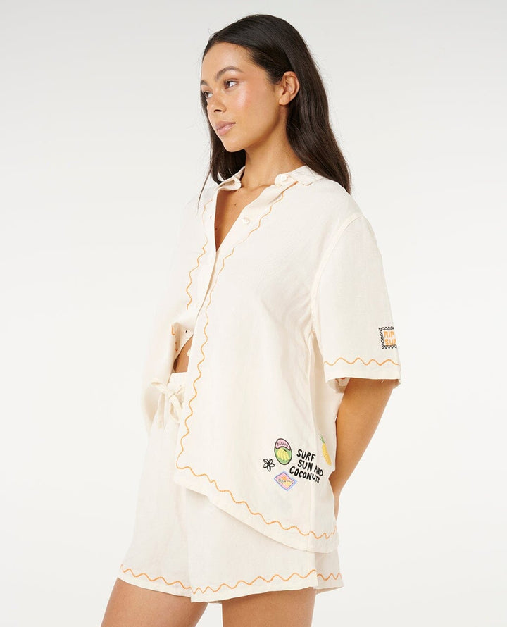 Rip Curl Sunset Luau Embroidered Shirt 