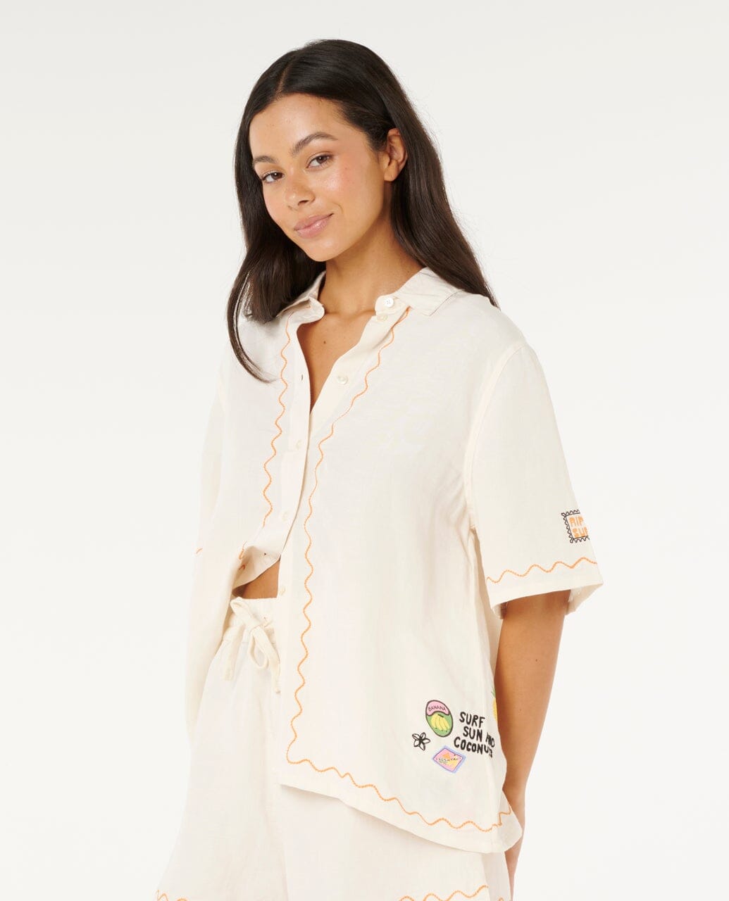 Rip Curl Sunset Luau Embroidered Shirt 