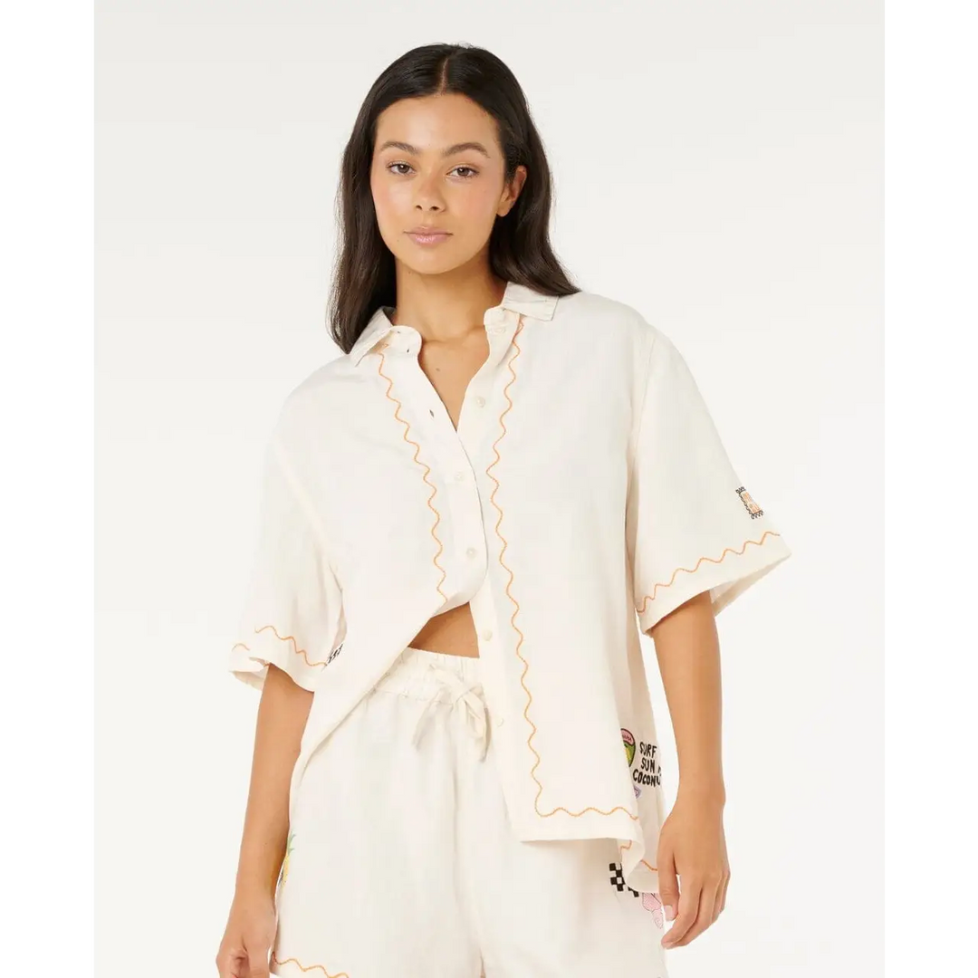 Rip Curl Sunset Luau Embroidered Shirt 