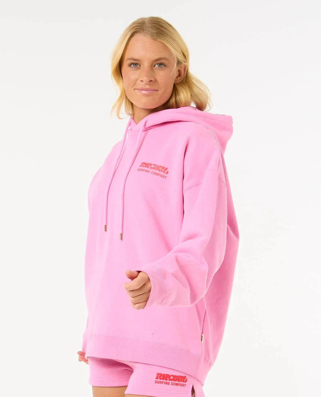 Rip Curl Surf Puff Heritage Hoodie Pastel Pink XS 
