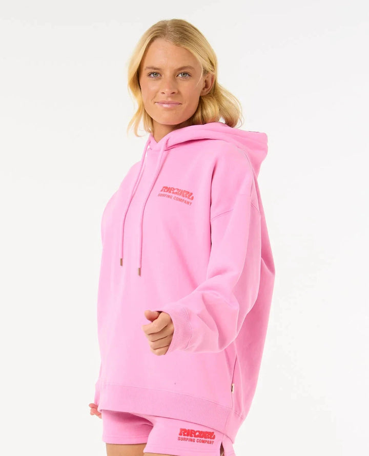 Rip Curl Surf Puff Heritage Hoodie Pastel Pink XS 