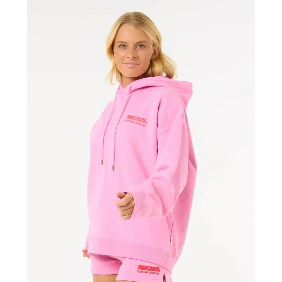 Rip Curl Surf Puff Heritage Hoodie Pastel Pink XS 