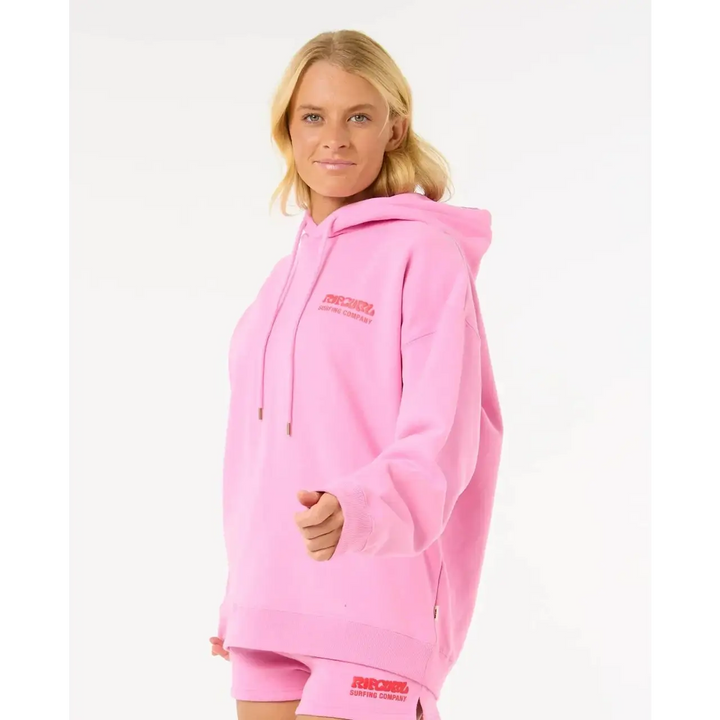 Rip Curl Surf Puff Heritage Hoodie Pastel Pink XS 