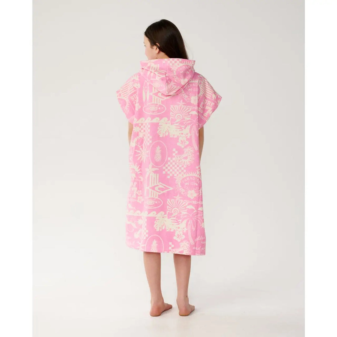 Rip Curl Youth Mixed Hooded Towel - Natural / Pink