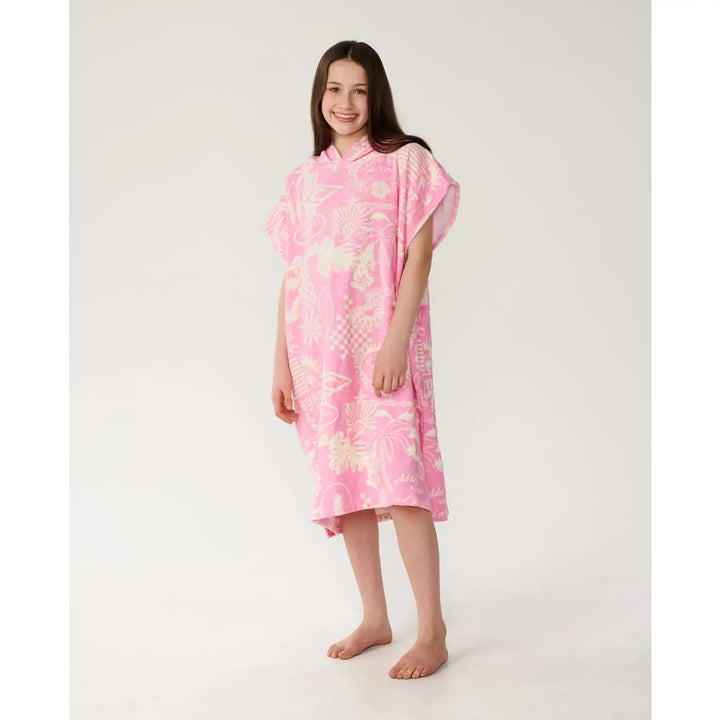 Rip Curl Youth Mixed Hooded Towel - Natural / Pink