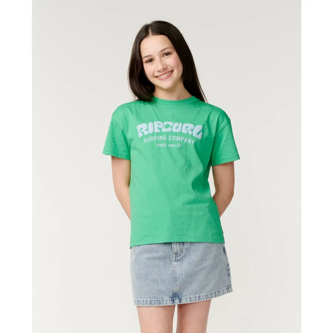 Rip Curl Youth Surf Puff Relaxed T-Shirt - Green / 8Y