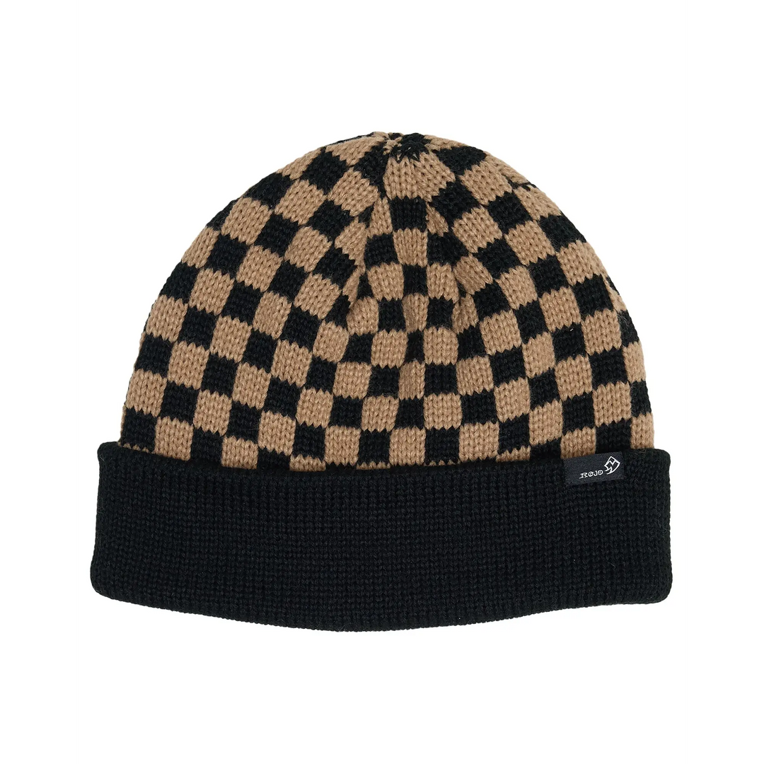 Rojo Cosy Check Beanie - True Black