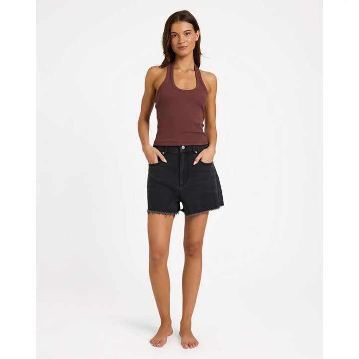 Roxy Base Rib Halter Tank Top