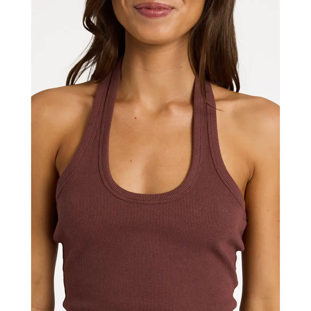 Roxy Base Rib Halter Tank Top