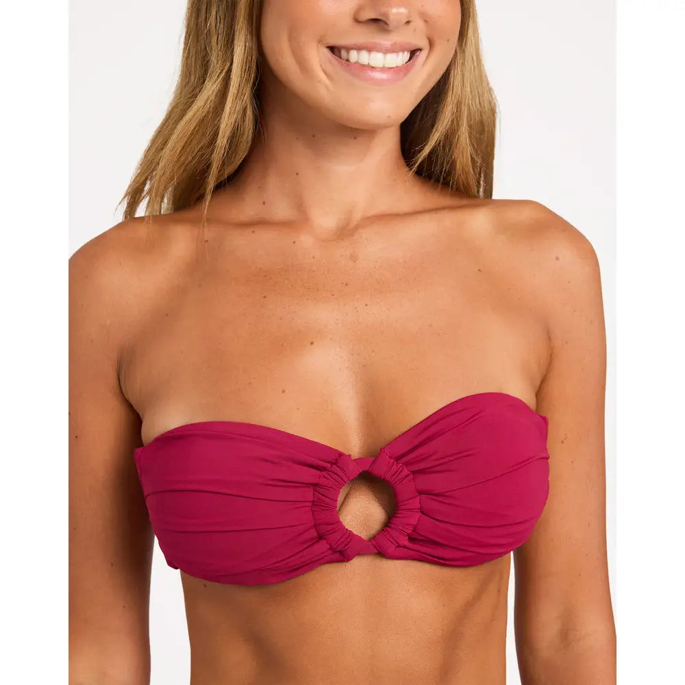 Roxy Beach Classics Bandeau High Leg Cheeky Bikini