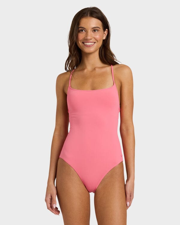 Roxy Beach Classics Fashion One Piece Swimsuit Bubblegum XS 