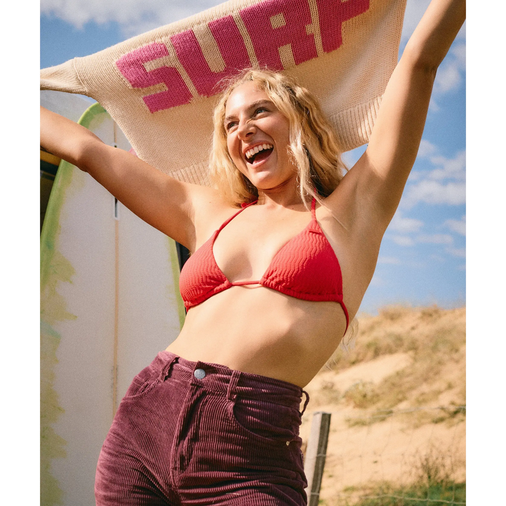 Roxy Lagos Tiki Tri Tanga Tie Bikini 