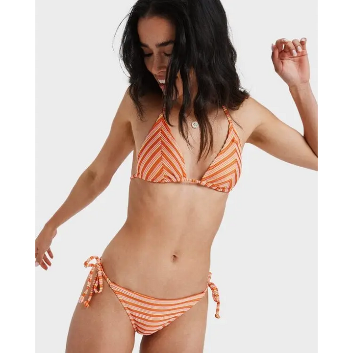 Roxy Moana Stripe Tiki Tri Moderate Tie Side Bikini 