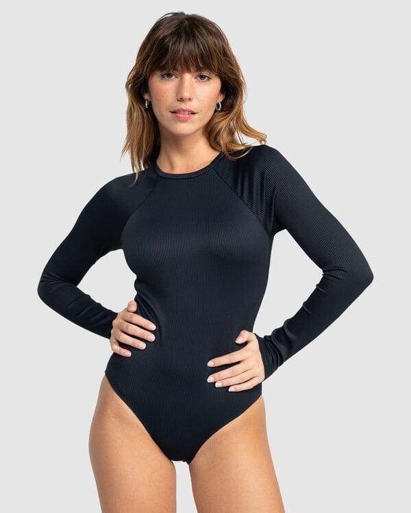 Roxy Rib Roxy Love Long Sleeve Rash One Piece Swimsuit 