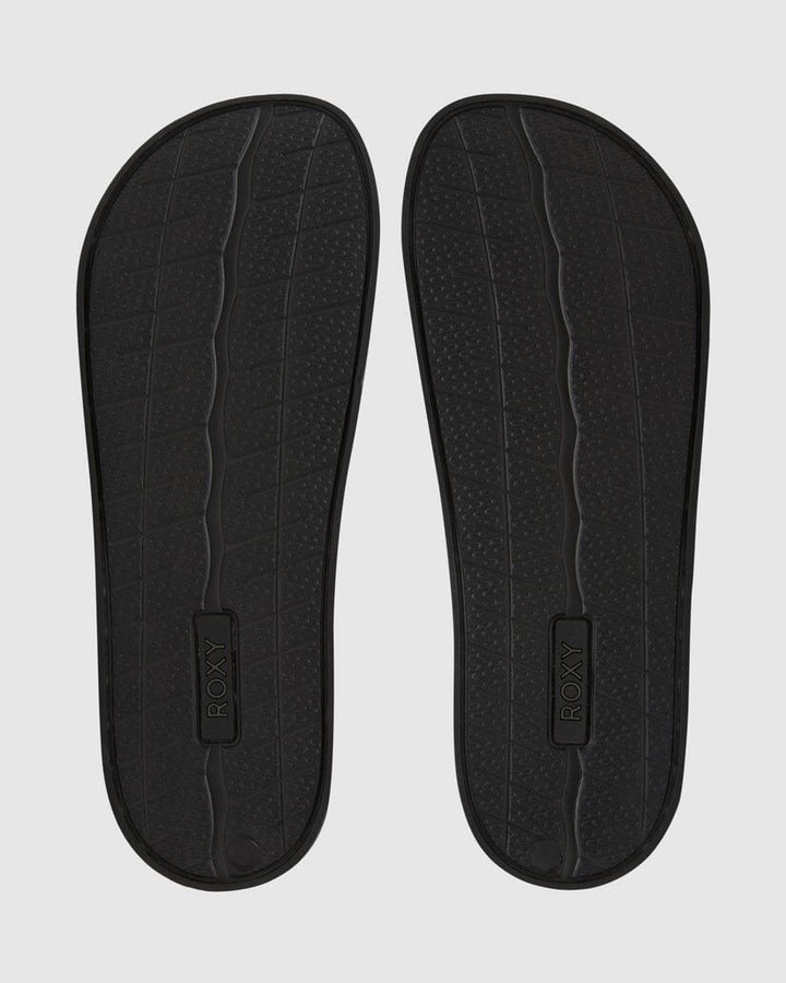 Roxy Slippy II Slides - Black 