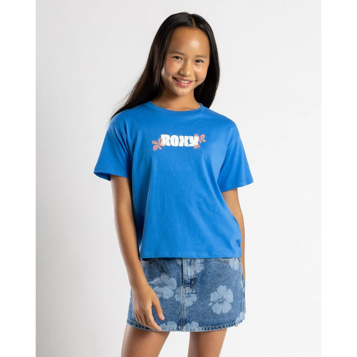Roxy Sun Over The Beach Youth T-Shirt Nebulas Blue 8Y 