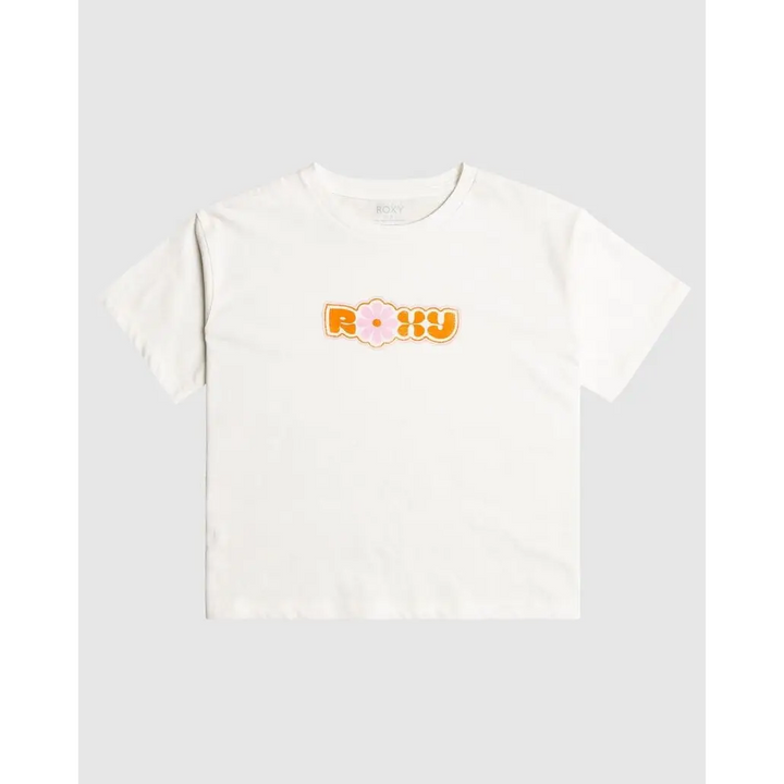 Roxy Sun Over The Beach Youth T-Shirt Snow White 8Y 