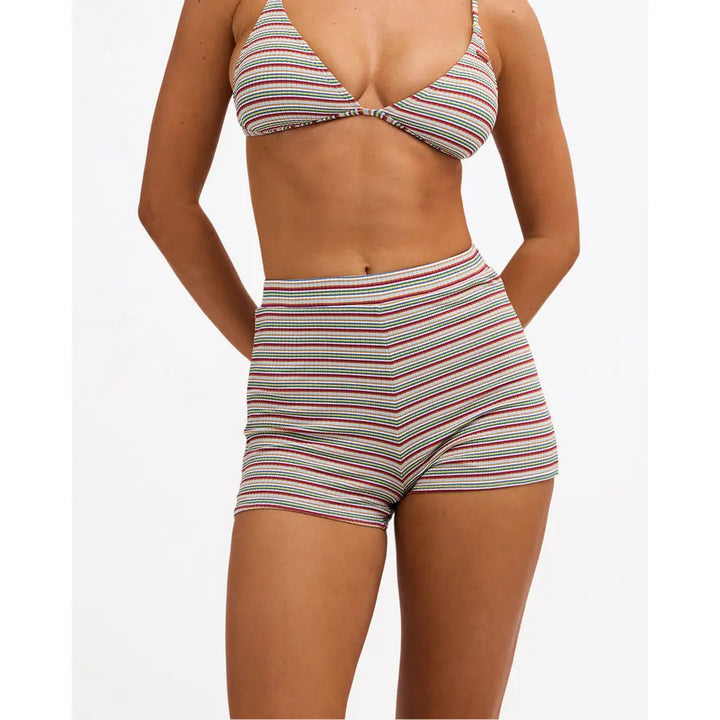 Roxy Sunset Stripe Fixed Tri Shorty Bikini