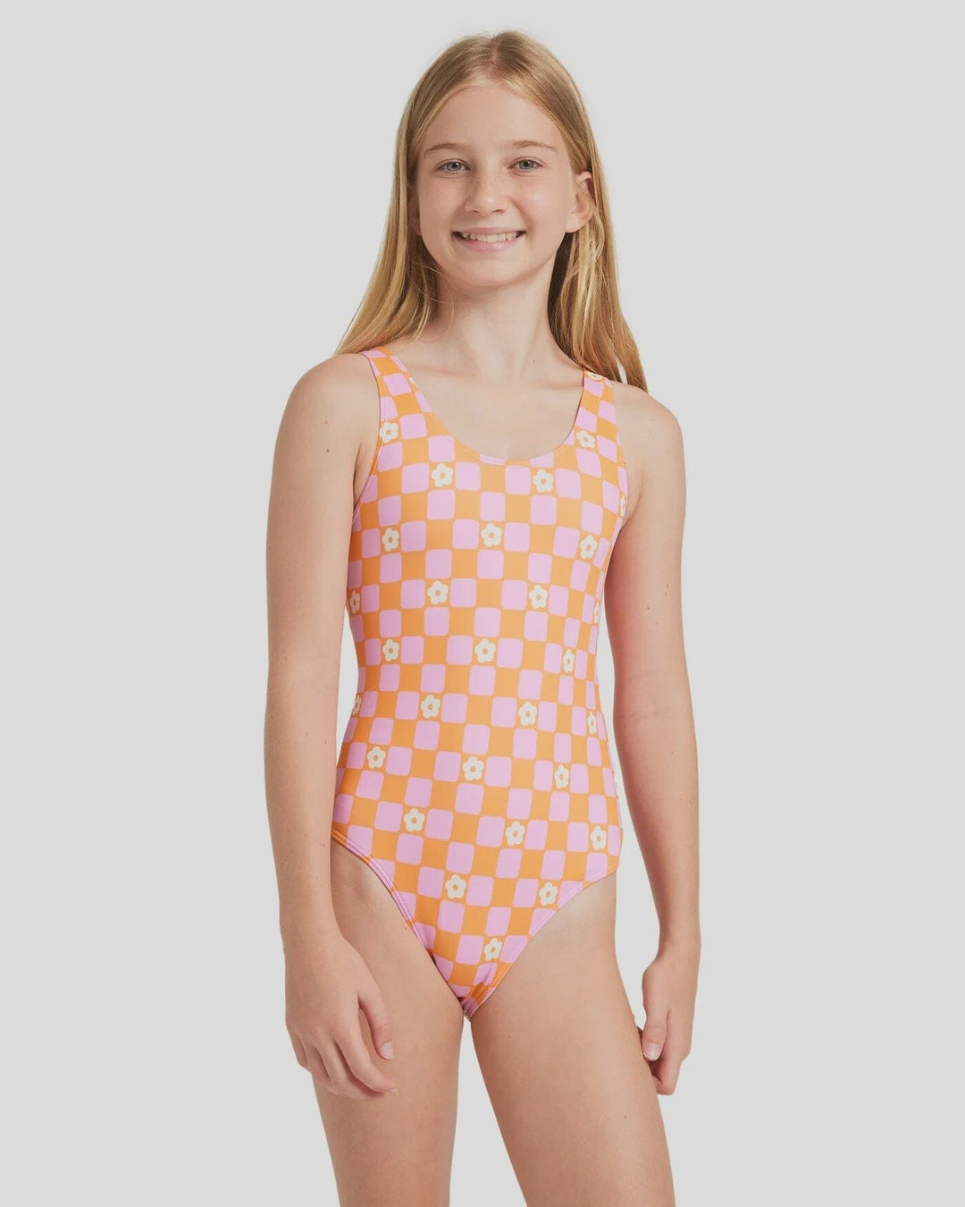 Roxy Youth Flower Check One Piece 