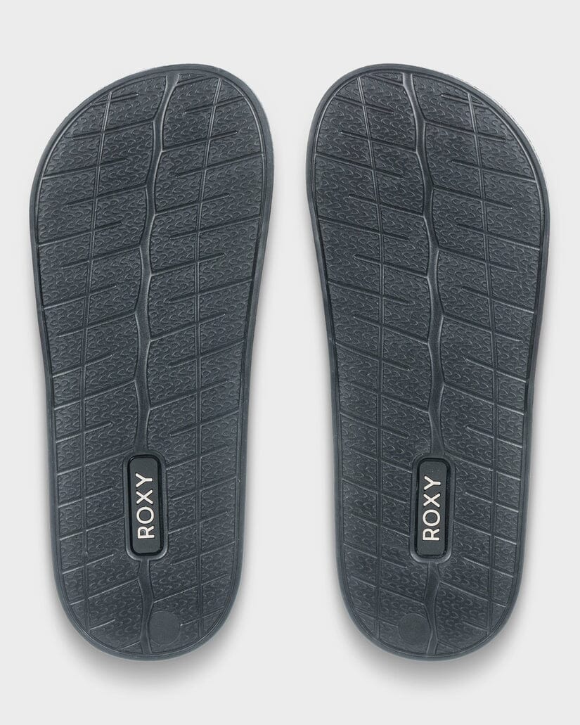 Roxy Youth Slippy II Slides - Black Multi 
