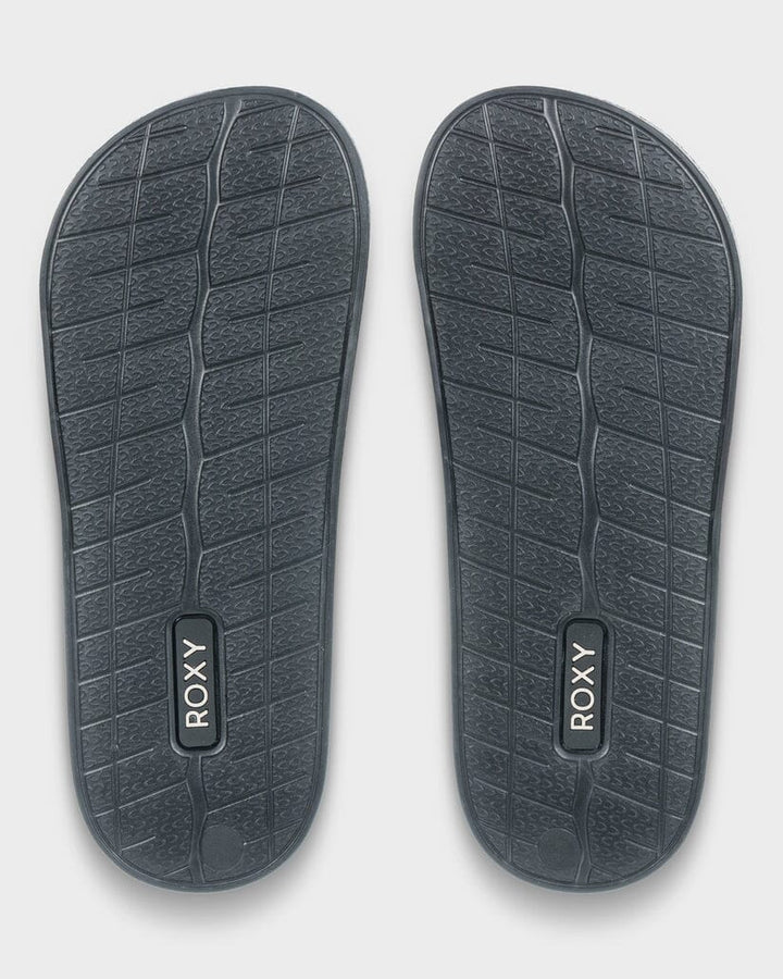 Roxy Youth Slippy II Slides - Black Multi 